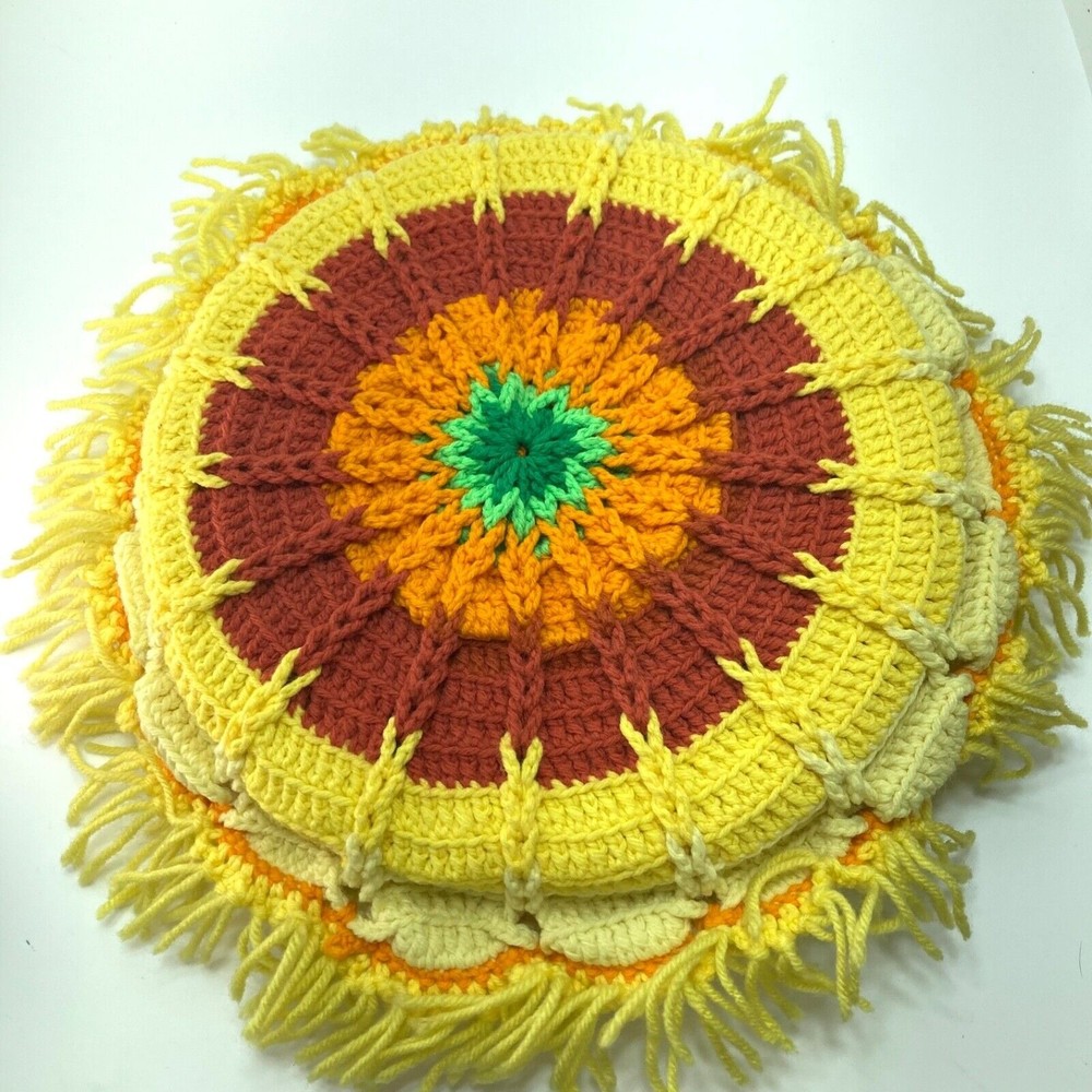 Vintage Crochet Throw Pillow